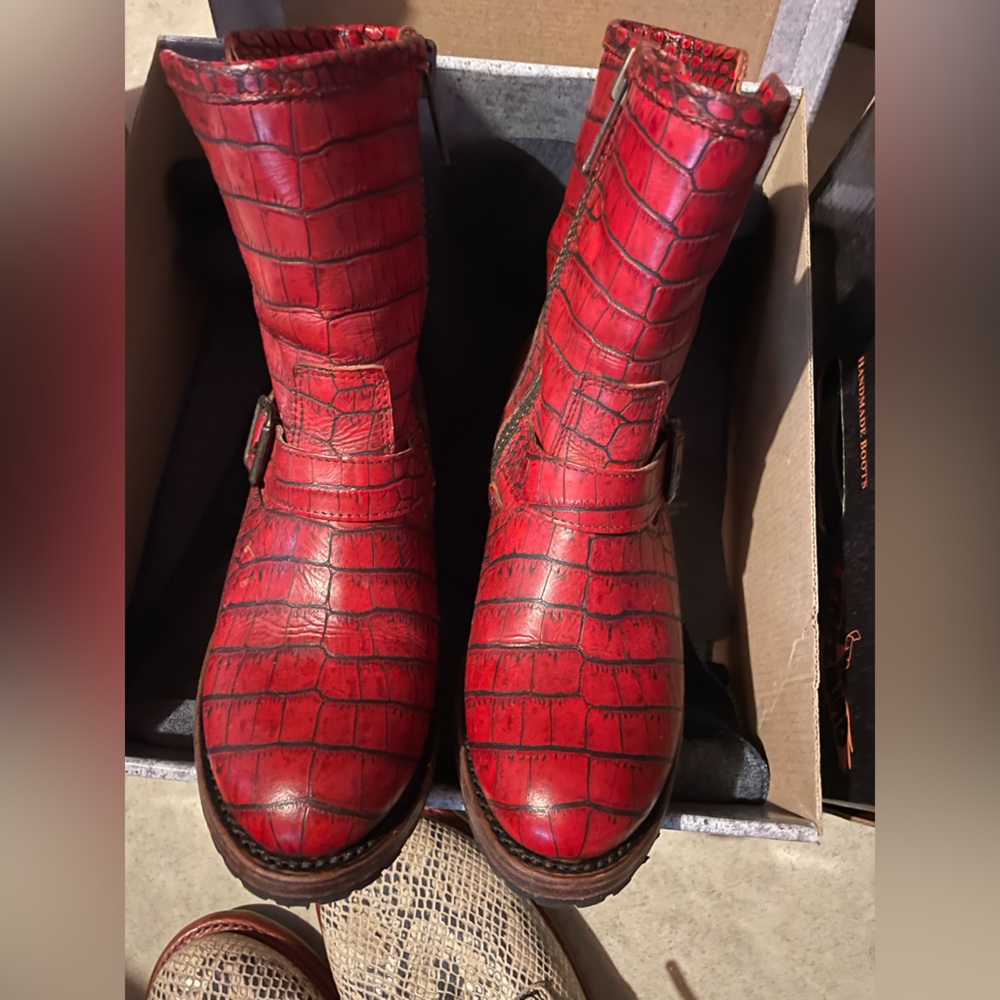 Freebird by Steven Red Croc Carlito Boots 7 - Picture 5 of 8